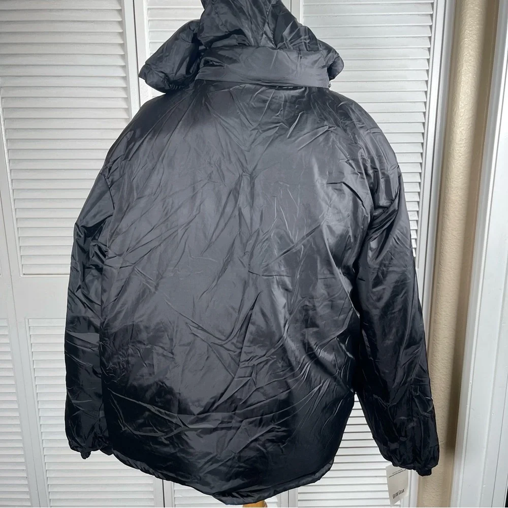 Guide Gear Reversible Down/Feather Puffer Jacket 2XL Black/Blue Hooded NWT
